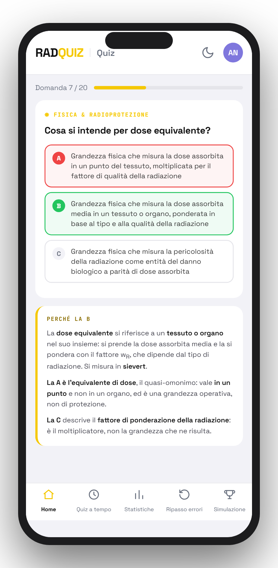 Una domanda di RadQuiz sul telefono